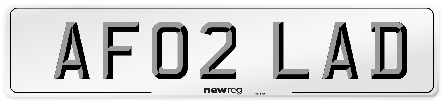 AF02 LAD Number Plate from New Reg